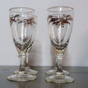 Libbey Champagne Flutes Golden Wheat Set of 4